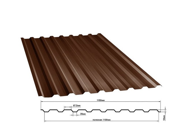 Профнастил МП20 коричневый шоколад RAL8017 (0,4 мм.) Высота 1,7 м. - фото 1 - id-p204370399