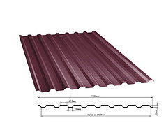 Профнастил МП20 спелая вишня RAL3005 (0,4 мм.) Высота 1,5 м.