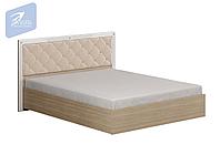Кровать Амели мягкий щиток 160 дуб сонома светлый/белый глянец - МК-стиль