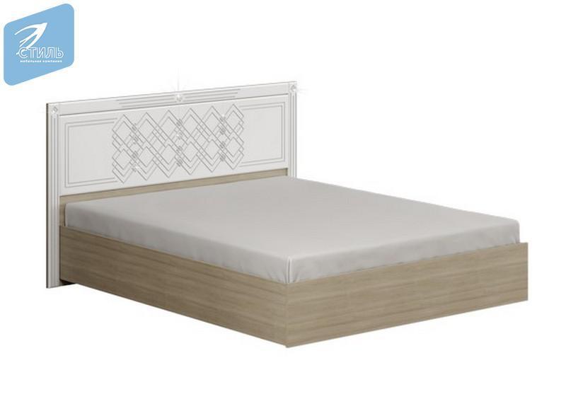 Кровать Амели МДФ щиток 160 дуб сонома светлый/белый глянец с подъемным механизмом - МК-стиль - фото 1 - id-p204372290