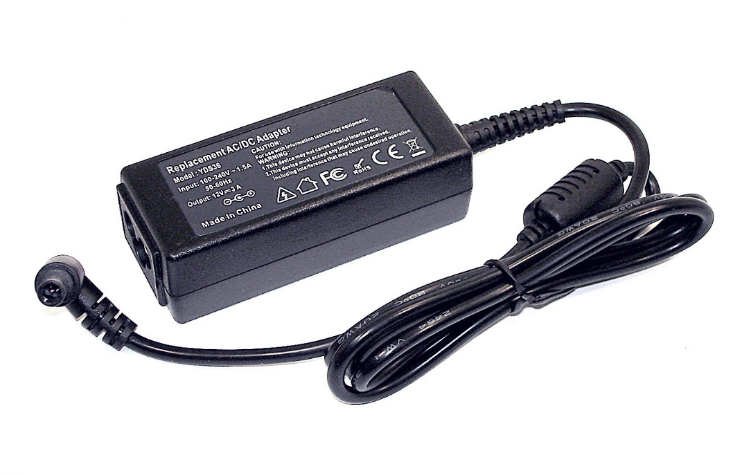 Зарядка (блок питания) для монитора LCD 12V 3A 36W, штекер (6.5х4.4мм) - фото 1 - id-p204374592