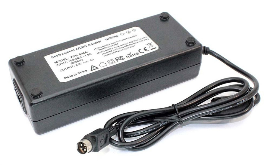 Зарядка (блок питания) для монитора LCD 24V 4A 96W, штекер (4Pin) - фото 1 - id-p204374678