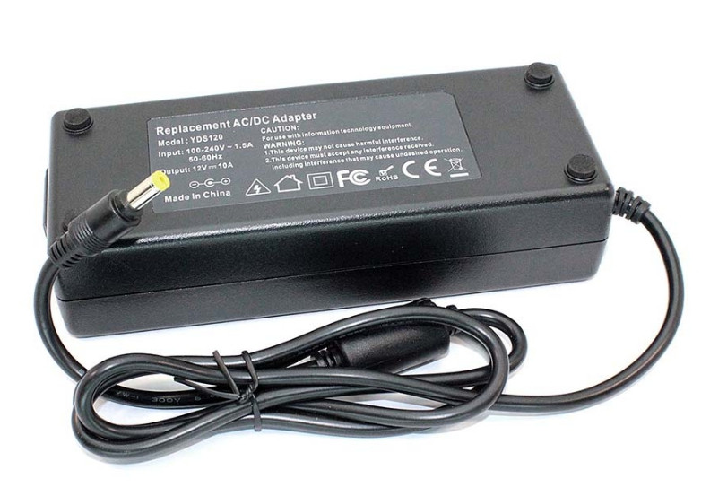 Зарядка (блок питания) для монитора LCD 12V 10A 120W, штекер (5.5х2.1мм) - фото 1 - id-p204374698