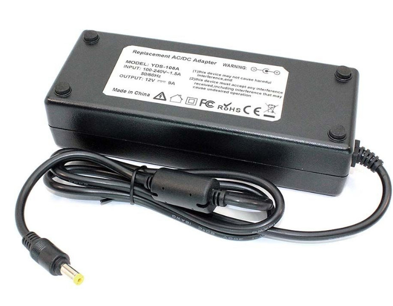 Зарядка (блок питания) для монитора LCD 12V 9A 108W, штекер (5.5х2.1мм) - фото 1 - id-p204374700