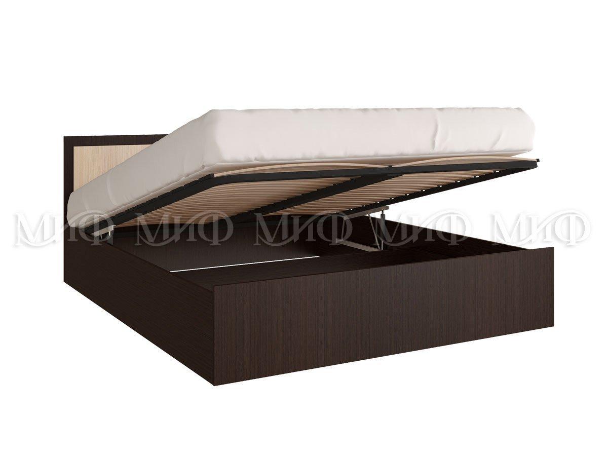 Кровать Фиеста с подъемным механизмом 1.4 м (Дуб беленый/Венге) МИФ - фото 2 - id-p204372980