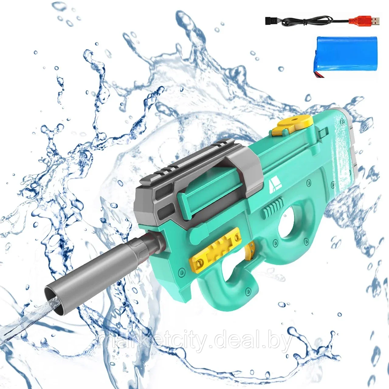 Электрический водный пистолет, бластер P90 - фото 7 - id-p204375727
