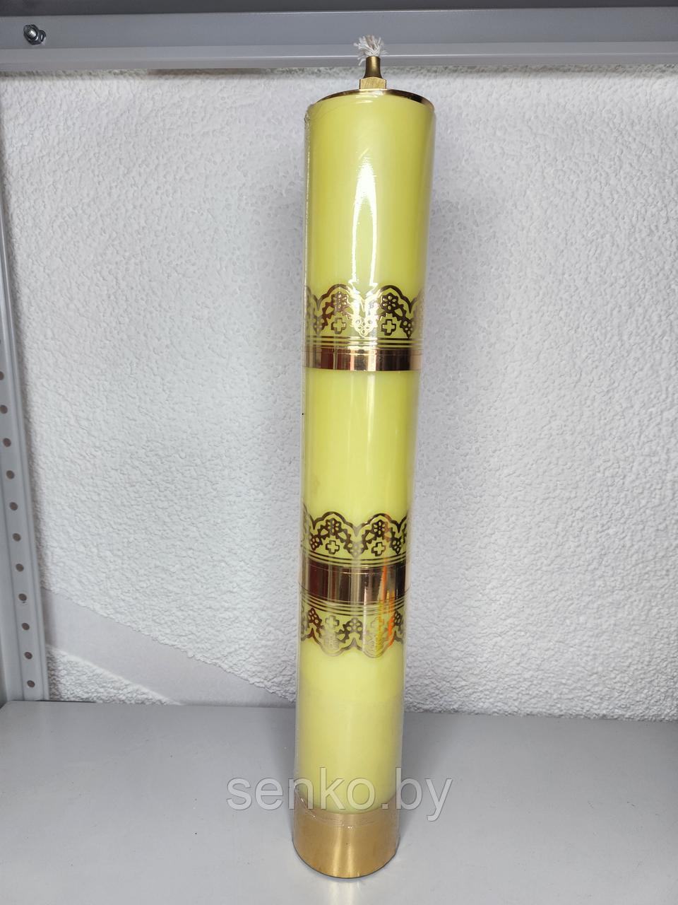 Свеча желтая пластиковая 40 см с масляным вкладышем - фото 1 - id-p204379862