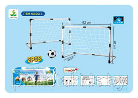 Детские футбольные ворота 92 см игровые мяч и насос для футбола переносные 2 шт, арт. dq-2