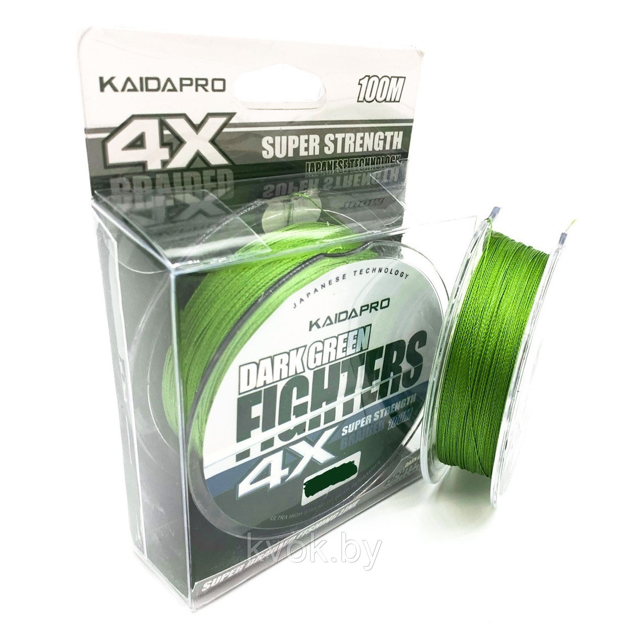 Плетеный шнур KAIDA Pro Fighters 4x 100м (зеленый) - фото 2 - id-p204384778