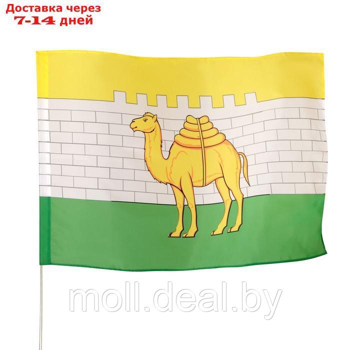 Флаг Челябинска, 90 х 135 см, полиэфирный шелк, без древка - фото 2 - id-p204357242