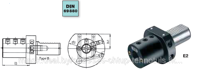 ДЕРЖАТЕЛЬ РАСТОЧНЫХ РЕЗЦОВ для токарных станков с ЧПУ Держатель расточных резцов Форма E2, Тип B - фото 1 - id-p28014959