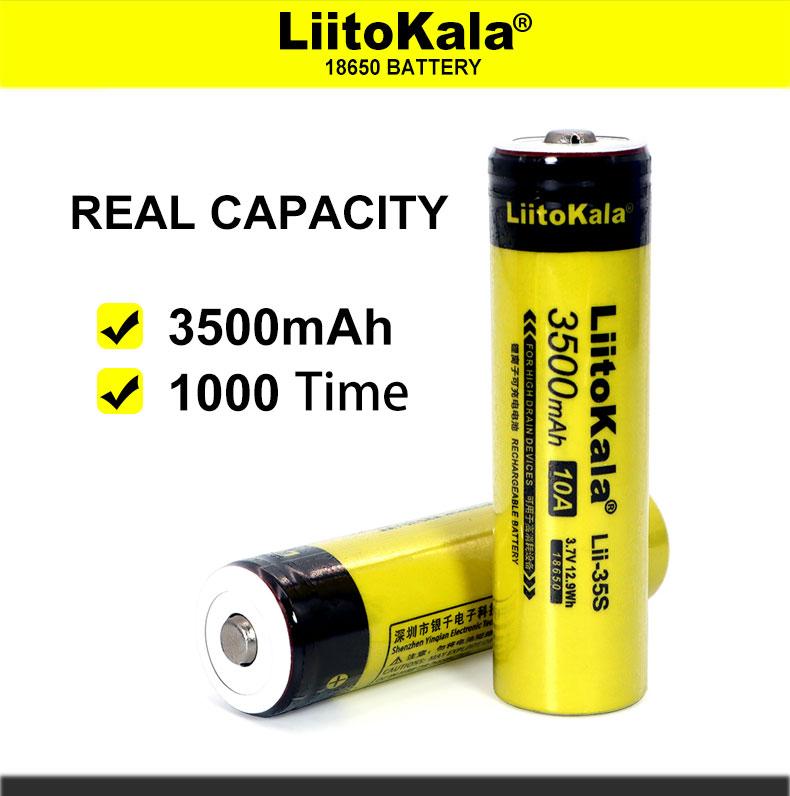 Литий-ионный аккумулятор LiitoKala Lii-35S 3,7 в, 3500 мА · ч для светодиодного фонарика 18650 - фото 5 - id-p204390302