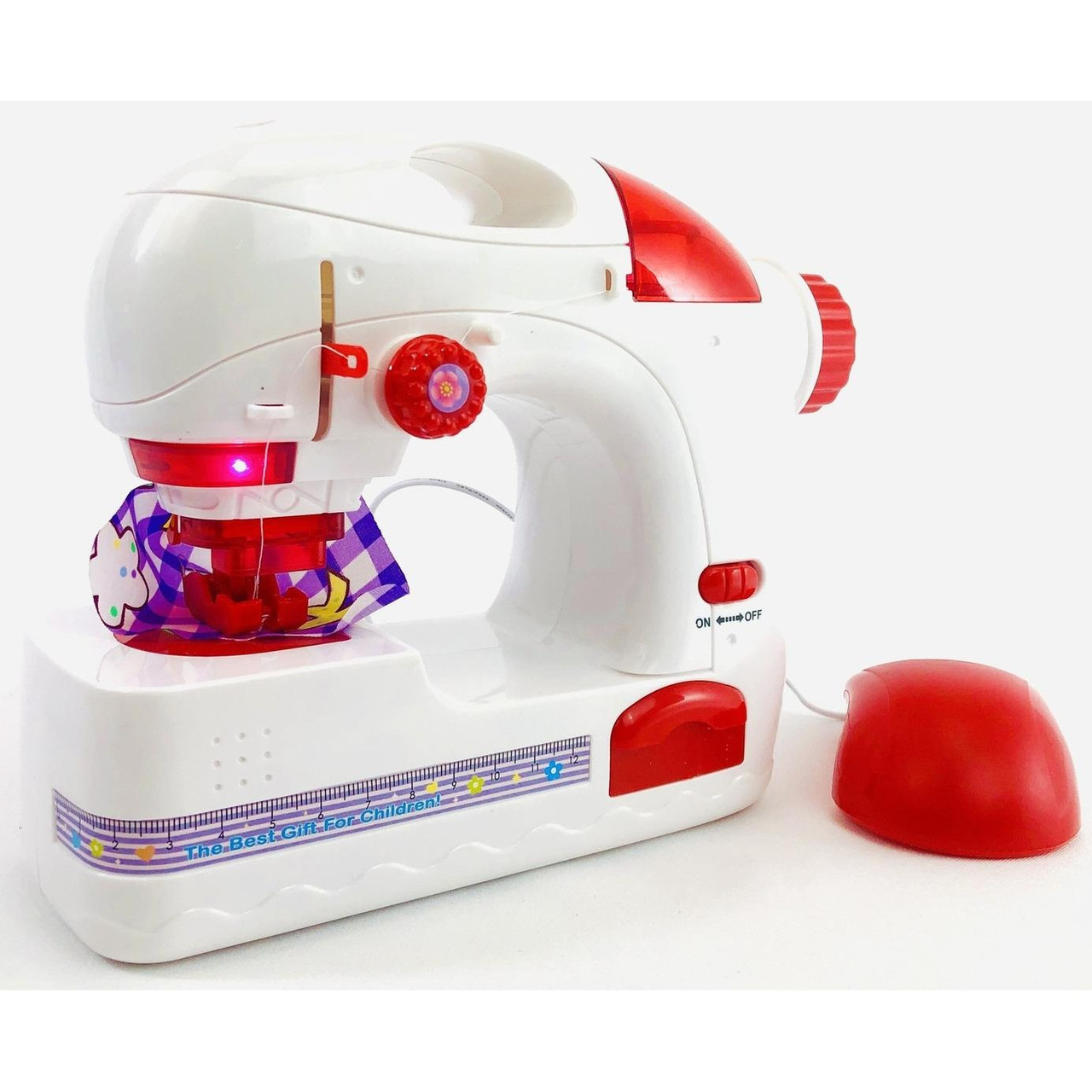 Детская швейная машинка My Home красно-белая, со светом и звуком 3232 шьет - фото 3 - id-p204390562