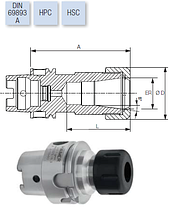 ЦАНГОВЫЙ ПАТРОН POWER SERIE DIN 69893 A, Тип ER