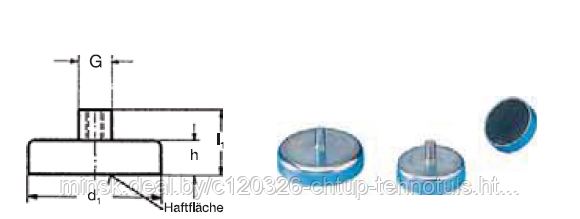 ПЛОСКИЙ МАГНИТ из Oxit с наружной резьбой - фото 1 - id-p28015383