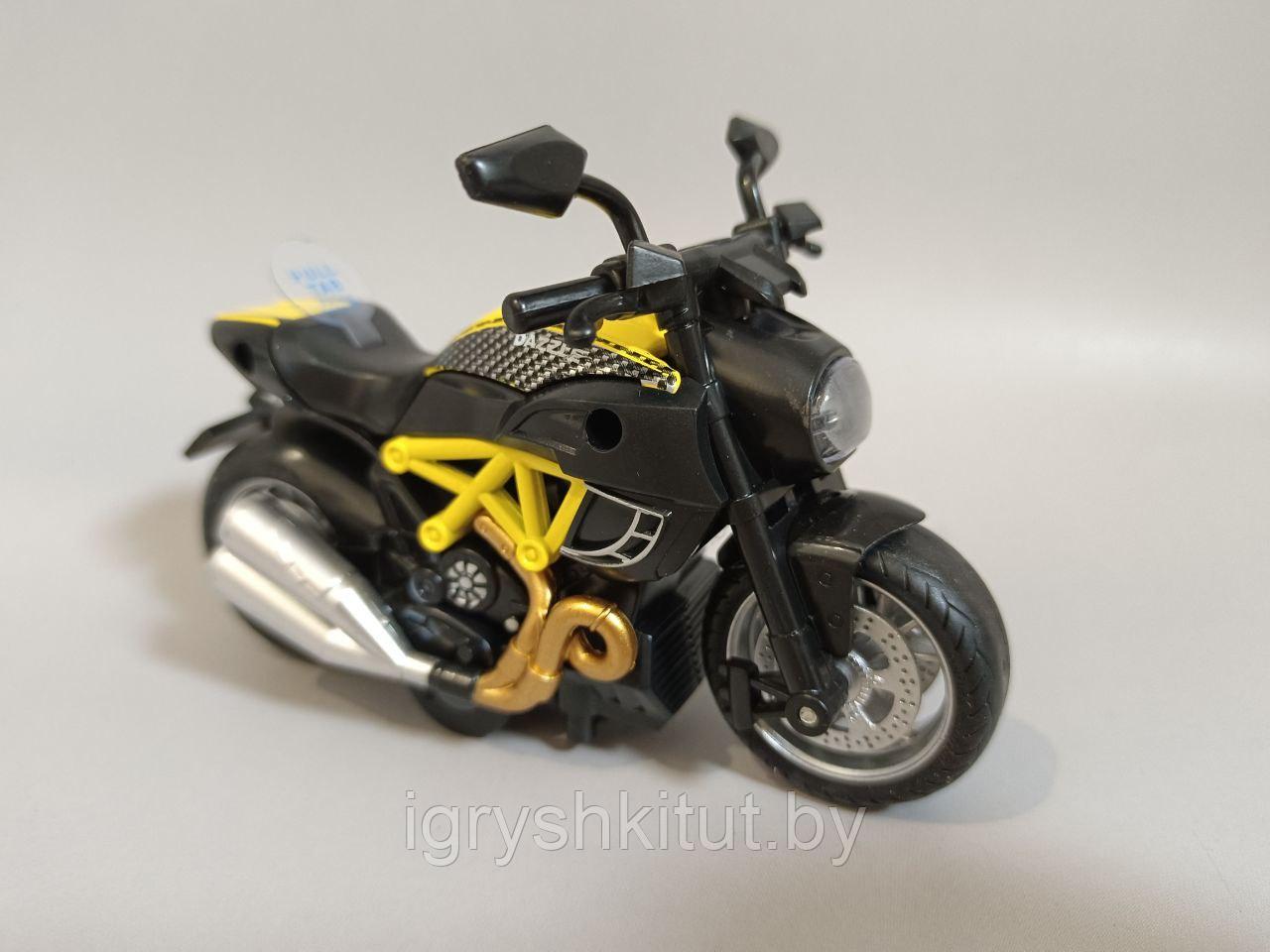Мотоцикл металлический инерционный, звуковые эффекты - фото 1 - id-p168486414