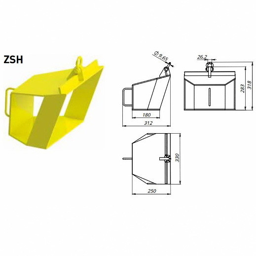 Захват для железобетонных шпал ZSH 0,5, г/п 500 кг, РОМЕК - фото 2 - id-p204392813