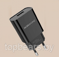Сетевое зарядное устройство Borofone DC 5V-5.1A / выход USB-А 2.1 A / адаптер зарядный с одним портом USB
