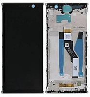 Экран (модуль) в раме Sony Xperia XA2 Plus (серебристый)