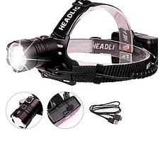 Мощный налобный фонарь  повышненной яркости XH P90, Zoom YM-T804-P90
