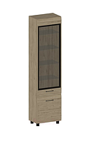 Шкаф-пенал с витриной Лером Камелия ШК-2644-ГС (гикори джексон светлый)
