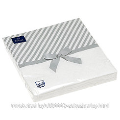Салфетки бумажные "Art Bouquet" 33х33см, 3-х слойные, 20 штук в упаковке, 100% целлюлоза, "Подарок. Серебро"
