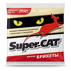 Средство защиты от грызунов "Super-CAT" 100г мягкий брикет, в пакете (Россия)