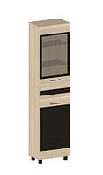 Шкаф-пенал с витриной Лером Камелия ШК-2646-АС-К (ясень асахи/комбинированный венге)