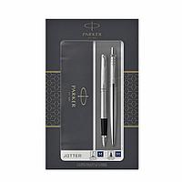 Набор "Parker Jotter Stainless Steel СT": ручка шариковая автоматическая и перьевая, серебристый