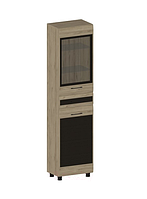 Шкаф-пенал с витриной Лером Камелия ШК-2646-ГС-К (гикори джексон светлый/комбинированный венге)