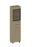 Шкаф-пенал с витриной Лером Камелия ШК-2646-ГС (гикори джексон светлый)