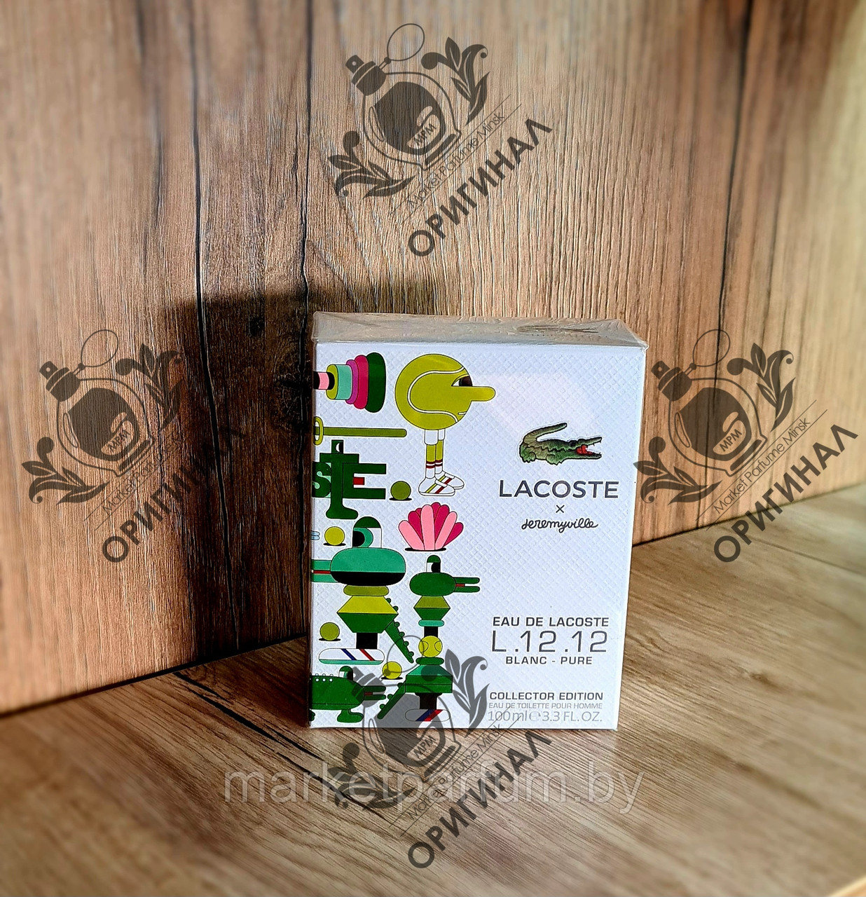 100мл. LACOSTE Eau de Lacoste L.12.12 Blanc Pure Collector Edition Pour Homme x Jeremyville (Оригинал )