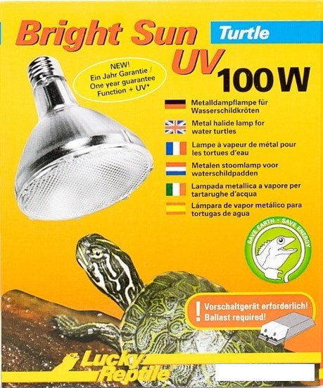 Тепловая лампа Lucky Reptile Bright Sun UV Turtle 100 Вт - фото 1 - id-p198064567