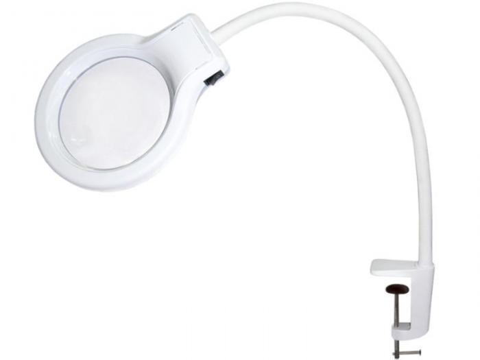 Лупа-лампа с подсветкой Трансвит Леда С20 белая на гибкой штативе струбцине для творчества рукоделия вышивания