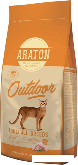 Сухой корм для кошек Araton Adult All Breeds Outdoor 15 кг - фото 1 - id-p203297868