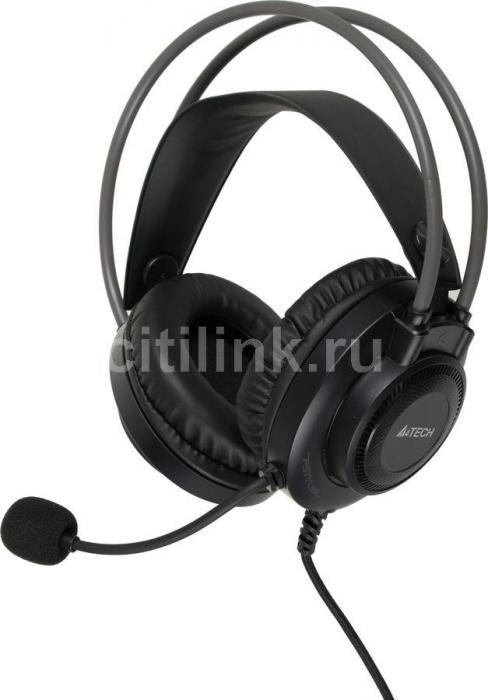 Гарнитура A4TECH Fstyler FH200U, для компьютера, накладные, проводные, серый [fh200u grey] - фото 4 - id-p204234612