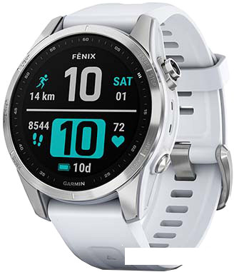 Умные часы Garmin Fenix 7S 42 мм (серебристый/белый)