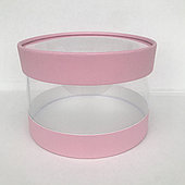 Коробка с прозрачными стенками и окошком, 18*13 см, розовый