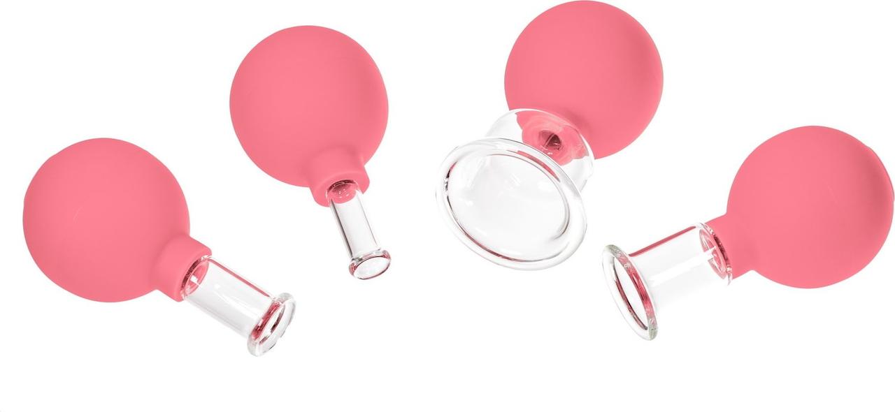 Банки вакуумные массажные для тела и лица, 4 шт. (Chinese Medicine therapy Apparatus Rubber bulb, pink color) - фото 4 - id-p204390280