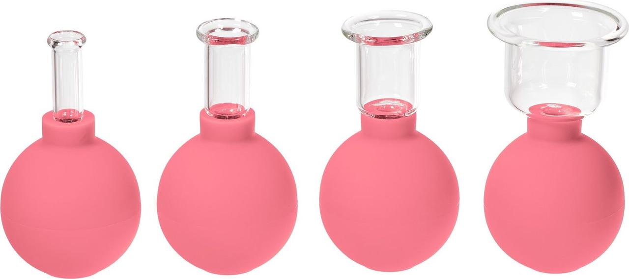 Банки вакуумные массажные для тела и лица, 4 шт. (Chinese Medicine therapy Apparatus Rubber bulb, pink color) - фото 5 - id-p204390280