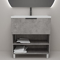 Тумба Дана Оптима 40 напольная (цвет бетон чикаго) с умывальником Alice 40 (400х351х95)