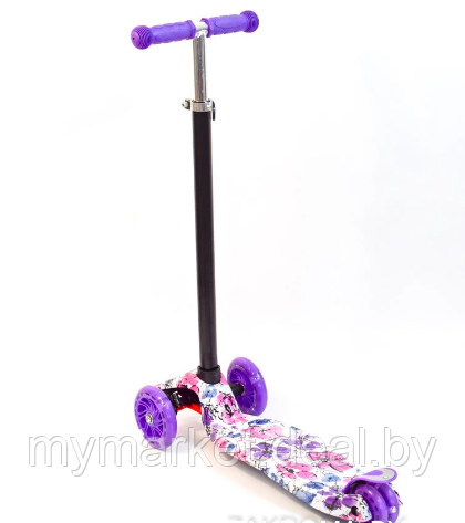 Самокат трехколесный детский со светящимися колесами Scooter Maxi - фото 5 - id-p204426316