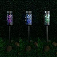 INBLOOM Фонарь на солн. бат. 6х41,5см LED1*RGB IP44 1*1.2V Ni-MH AAA600mAH 2.1v35мА, металл, пласт. 475-297