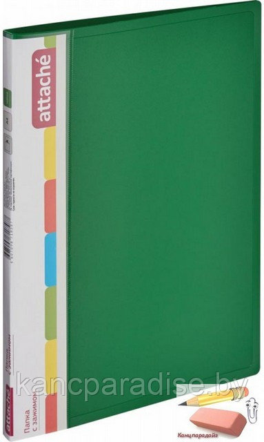 Папка с зажимом Attache F611/07, 17 мм., 700 мкм., зеленая