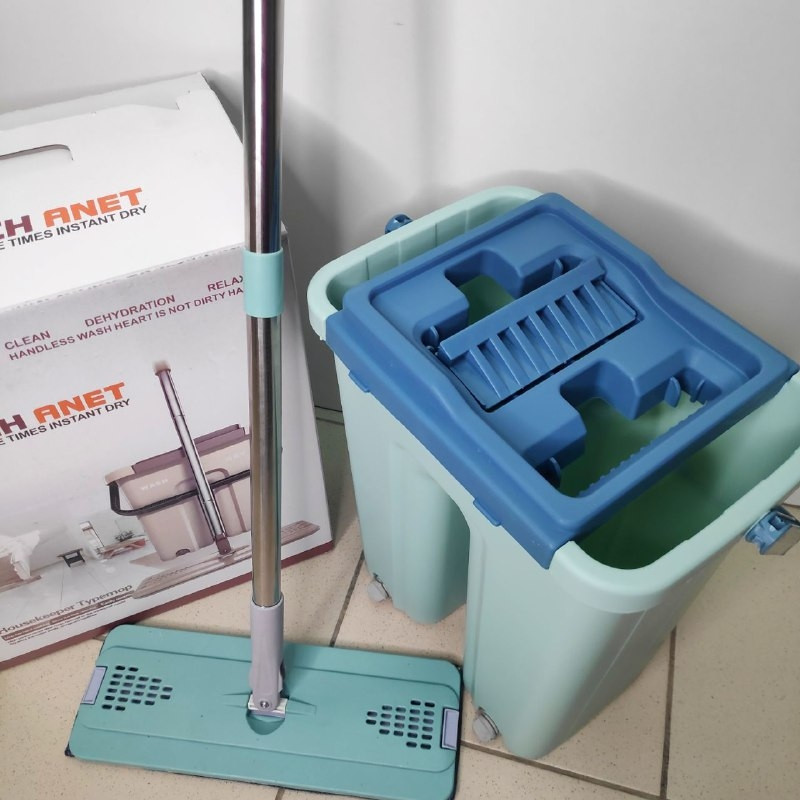 УЦЕНКА Швабра с ведром 12 л. и автоматическим отжимом - комплект для уборки Триумф Pro Max Flat Mop Self Wash - фото 6 - id-p204430638
