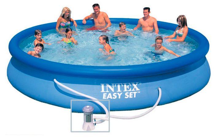 Надувной бассейн Intex Easy Set 28158NP (457х84 см) + фильтр-насос - фото 1 - id-p204430866