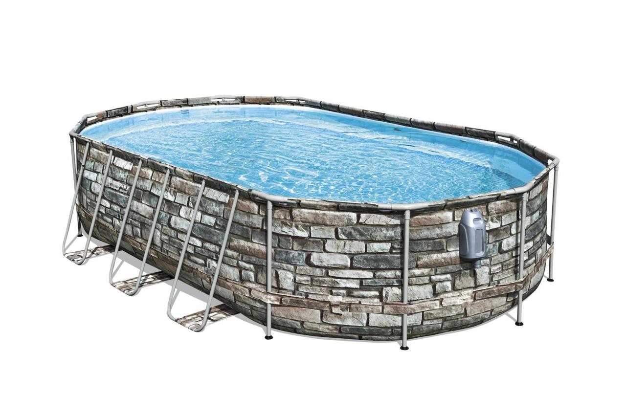 Каркасный бассейн Bestway Power Steel Swim Vista 56719 (610x366x122, с фильтр-насосом и лестницей)