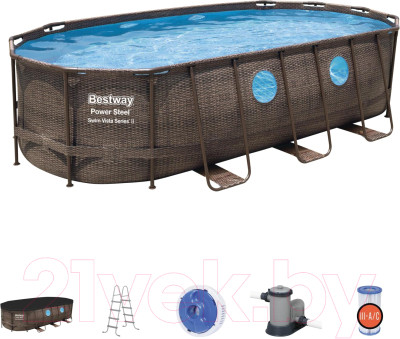 Каркасный бассейн Bestway Power Steel Swim Vista 56716 (549x274x122 с фильтр-насосом и лестницей) - фото 2 - id-p204430919