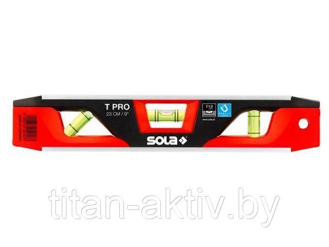 Уровень 230мм 3 глазка пластм. магнит. T PRO (SOLA)