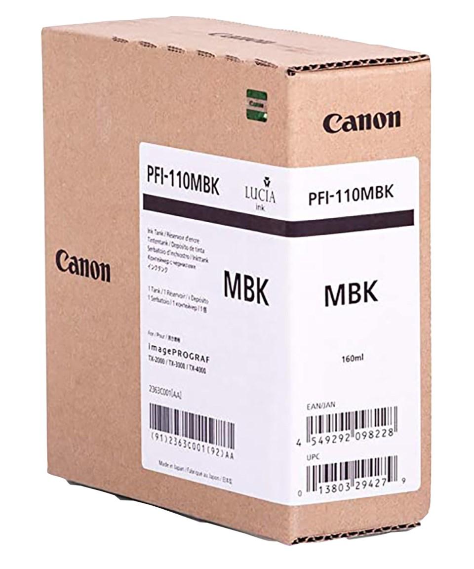 Картридж Canon PFI-110MBK (2763C001[AA]) Матовый чёрный, 300мл (для imagePROGRAF TX-2000, TX-3000, TX-4000)